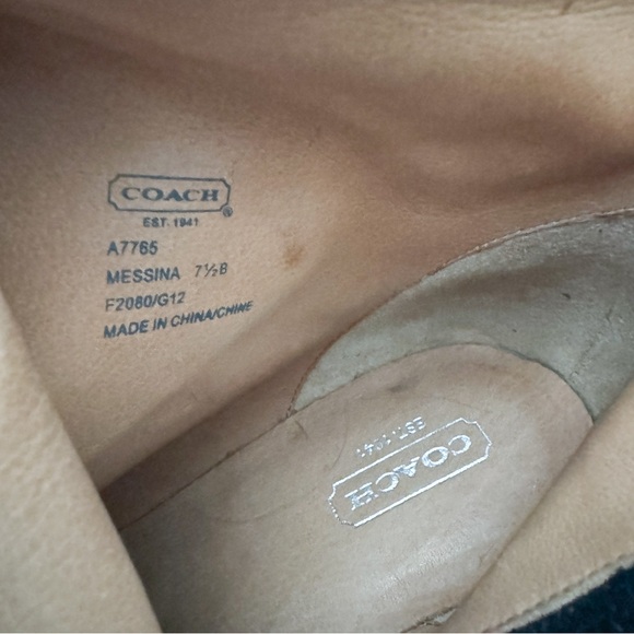 Coach Messina Black Leather Kitten Heeled Ankle Boots - Picture 10 of 10